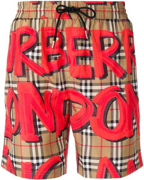 burberry graffiti swim trunks|Burberry swim trunks for men.